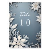 Numéro De Table Mariage d'hiver fleuri d'inspiration congelée (Dos)