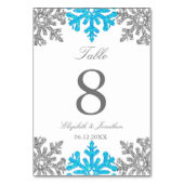 Numéro De Table Mariage d'hiver flocon de neige bleu argenté (Par défaut)