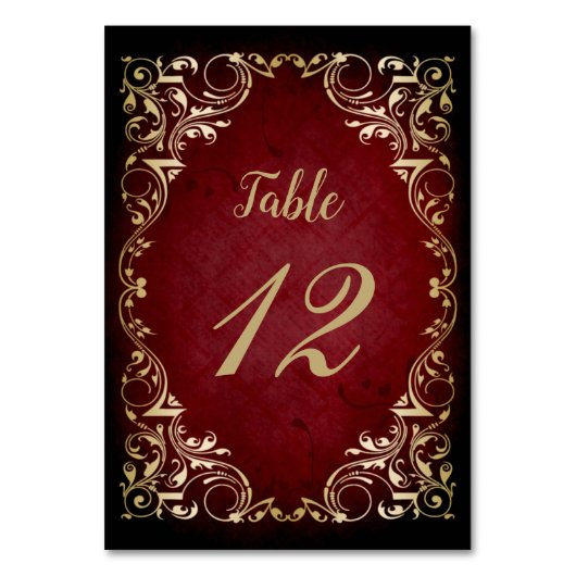 Numéro De Table mariage d'hiver régal rouge rustique (Par défaut)