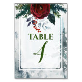 Numéro De Table Mariage d'hiver Rose de Pine Mountain (Dos)