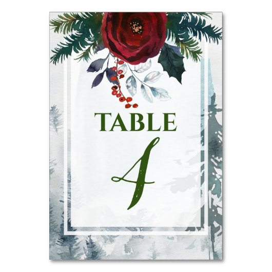Numéro De Table Mariage d'hiver Rose de Pine Mountain (Par défaut)