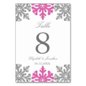Numéro De Table Mariage d'hiver Silver Pink Snowflake (Par défaut)