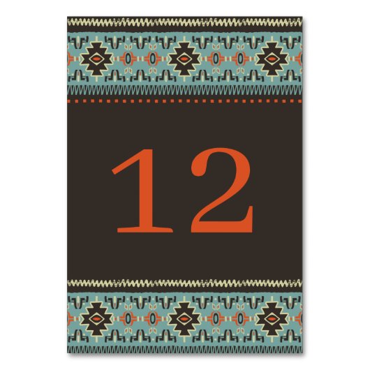 Numéro De Table Mariage d'hiver tribal ethnique rustique (Dos)