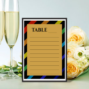 Numéro De Table Mariage d'hommes gays Élégant nom arc-en-ciel
