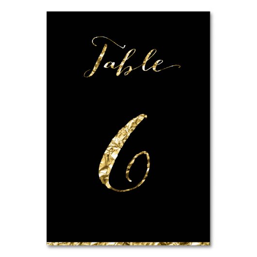 Numéro De Table Mariage d'huile d'or Numéro de tableau Noir No 6 (Par défaut)