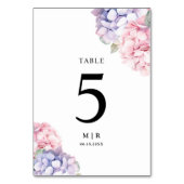 Numéro De Table Mariage d'Hydrangée rose pâle et pourpre (Par défaut)
