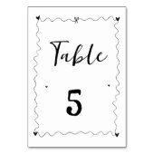 Numéro De Table Mariage d'illustrations de ligne de griffes dessin (Dos)