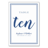 Numéro de table mariage Dix bleu et blanc simples (Par défaut)