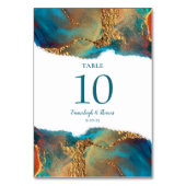 Numéro De Table Mariage d'or de corail Turquoise mystique (Dos)