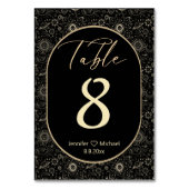 Numéro De Table mariage d'or noir mystique moderne élégant (Dos)