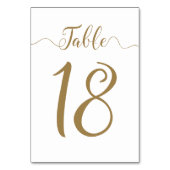 Numéro De Table Mariage d'or Numéro de tableau 18 (Dos)