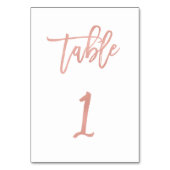 Numéro De Table Mariage d'or Rose moderne Fairytale Tableau numéro (Dos)