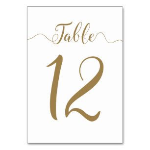 Numéro De Table Mariage d'or Tableau 12