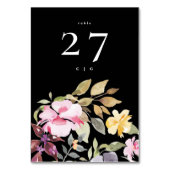 Numéro De Table Mariage Dramatique de fleurs d'aquarelle (Par défaut)