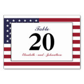 Numéro De Table Mariage du drapeau américain (Dos)