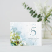 Numéro de table mariage du feuillage vert olive bl (Debout devant)