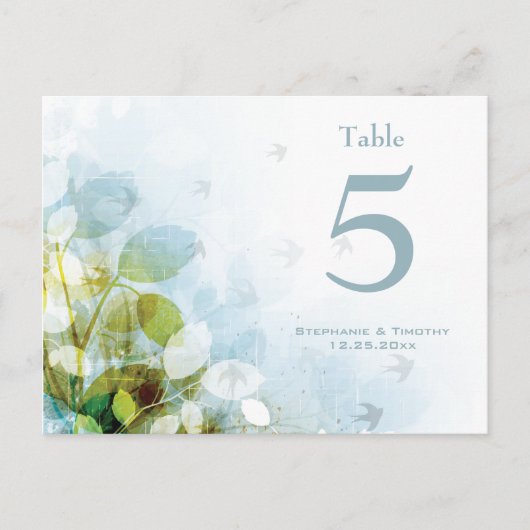 Numéro de table mariage du feuillage vert olive bl (Devant)