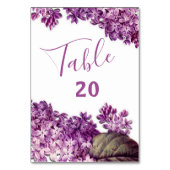 Numéro De Table Mariage du jardin de printemps de Lilac (Dos)