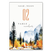 Numéro De Table Mariage du paysage hivernal de la rivière Mountain (Dos)