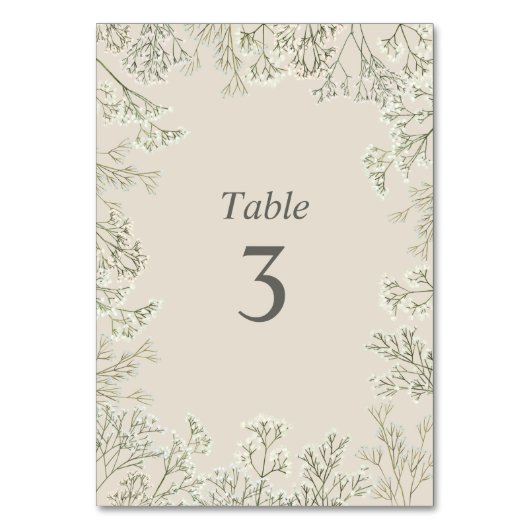 Numéro De Table Mariage du souffle du bébé (Dos)