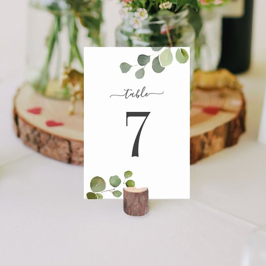 Numéro De Table Mariage du tableau de bord de l'eucalyptus de scri