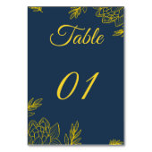 Numéro De Table Mariage Élégance Dorée (Dos)
