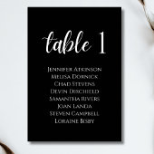 Numéro De Table Mariage Élégance Moderne Noir et Blanc