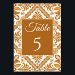 Numéro De Table Mariage élégant à la Talavera mexicaine<br><div class="desc">mexicaine Talavera en terre cuite marron élégant numéro de table de mariage cartes,  numéros de table de mariage,  cartes de numéro de table de mariage de talavera,  tons marron talavera décoration de table de mariage</div>