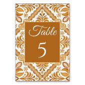 Numéro De Table Mariage élégant à la Talavera mexicaine (Dos)