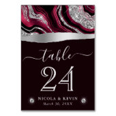 Numéro De Table Mariage élégant à l'agate avec feuille d'aluminium (Dos)