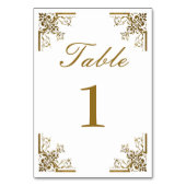 Numéro De Table Mariage élégant à l'écriture dorée vintage (Par défaut)