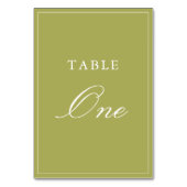 Numéro De Table Mariage élégant à l'écriture verte olive (Par défaut)