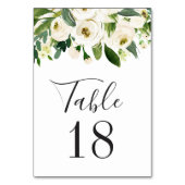 Numéro De Table Mariage Élégant Aquarelle Fleurie et Verdure (Dos)