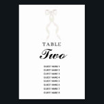 Numéro De Table Mariage élégant au ruban blanc à la bow<br><div class="desc">Un ruban d'arc blanc d'aquarelle moderne illustration design mariage avec des tons blancs. Ce design mariage moderne et contemporain est idéal en toute saison. Un design minimaliste et minimaliste à arc blanc, parfait pour tous les thèmes mariages. Un design simple et tendance de numéro de table mariage avec des éléments...</div>