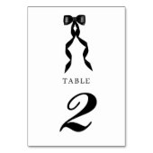 Numéro De Table Mariage élégant au ruban noir (Dos)