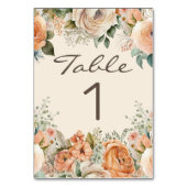 Numéro De Table Mariage Élégant aux Fleurs de Pêcher Blanches et à (Dos)