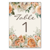 Numéro De Table Mariage Élégant aux Fleurs de Pêcher Blanches et à (Par défaut)