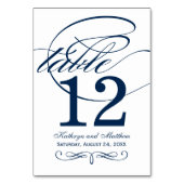 Numéro De Table Mariage élégant avec calligraphie bleu marine (Par défaut)