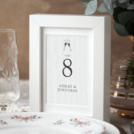 Numéro De Table Mariage Élégant avec des Éléments Modernes Simples