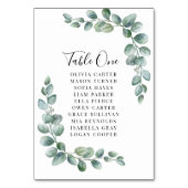 Numéro De Table Mariage Élégant avec Verdure d'Eucalyptus  (Dos)
