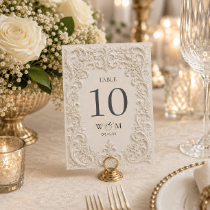 Numéro De Table Mariage élégant baroque vintage