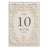 Numéro De Table Mariage élégant baroque vintage (Dos)