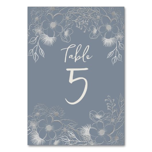 Numéro De Table Mariage Élégant Bleu Poussiéreux (Par défaut)