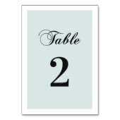 Numéro De Table Mariage élégant classique bleu. Calligraphie simpl (Dos)