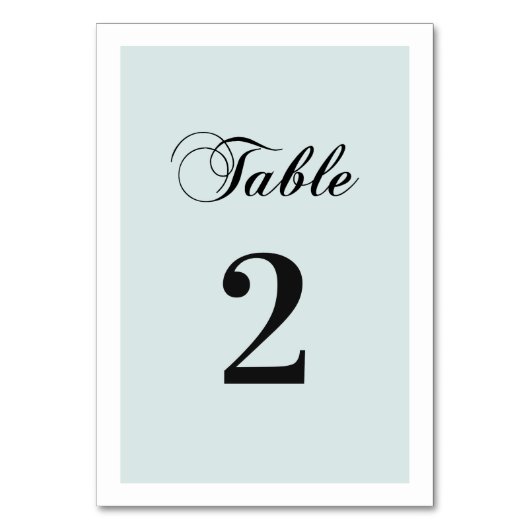 Numéro De Table Mariage élégant classique bleu. Calligraphie simpl (Par défaut)