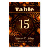 Numéro De Table Mariage Élégant Classique Boho Moderne Or #901 (Dos)