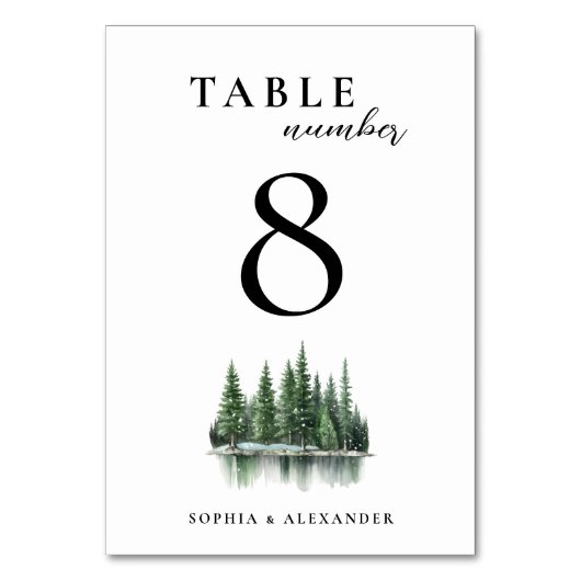Numéro De Table Mariage élégant dans la forêt d'hiver (Par défaut)