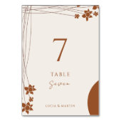 Numéro De Table Mariage Élégant d'Automne à Deux Couleurs sur le C (Dos)