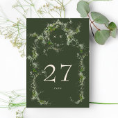 Numéro De Table Mariage Élégant de monogramme Eucalyptus Vert