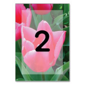 Numéro De Table Mariage élégant de tulipes roses (Par défaut)